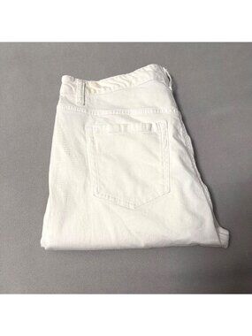 Jones New York Signature Lexington Cuffed Capri White Jeans 14W Preppy Crisp